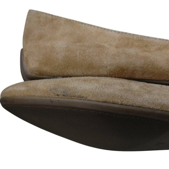 Talbots Women's Size 7M Tan Suede Leather Horse Bit Pointed Flats Classic - Picture 6 of 8